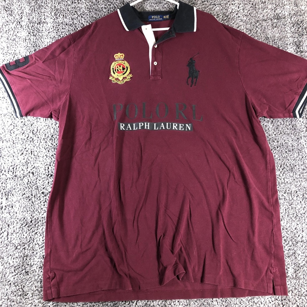 Polo Ralph Lauren Shirt Mens 3XLT Red Solid Short Sleeve Polo Big Pony Crest - Picture 2 of 12